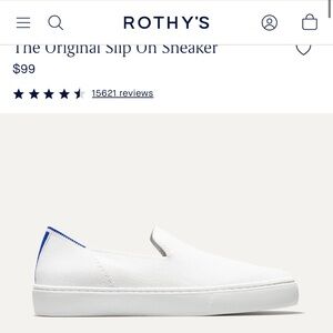 Rothy "The Original" Bright White Slip on Sneaker